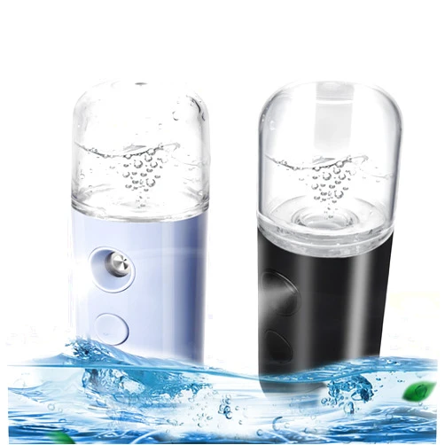 Kingsmile 2-Pack Kingsmile Nano Facial Mister, Portable Face Mister, Cool Nano Mist Sprayer for Face Hydrating, Mini Handy Mister for Eyelash Extensions with 1OZ /30ML Water Tank (Black/Blue)