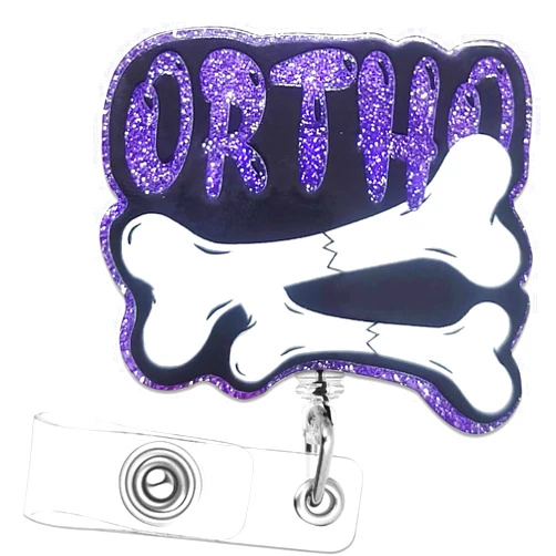 Hitluste Ortho Nurse Badge Reel Retractable Cute Radiology X-Ray Orthopedics Badge Reels Nursing Funny Accessories ID Clip for Doctor Student Teacher Healthcare Medical Work Assistant Office Gifts