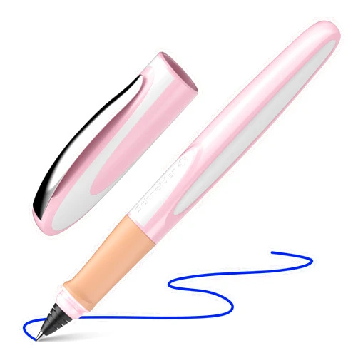 Schneider 187814 Ray Rollerball Pen (Refillable with Standard Ink Cartridges, Suitable for Right and Left-Handed Users) Cherry Blossom