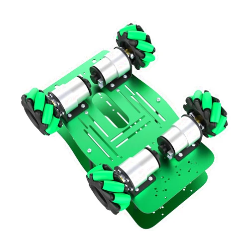 Yahboom Robot Car Chassis 65mm Mecanum Wheel Aluminum Alloy Chassis 520 DC Motor for Raspberry Pi Arduino DIY Kit Smart Robot Car (No Suspension Chassis with Mecanum Wheel)