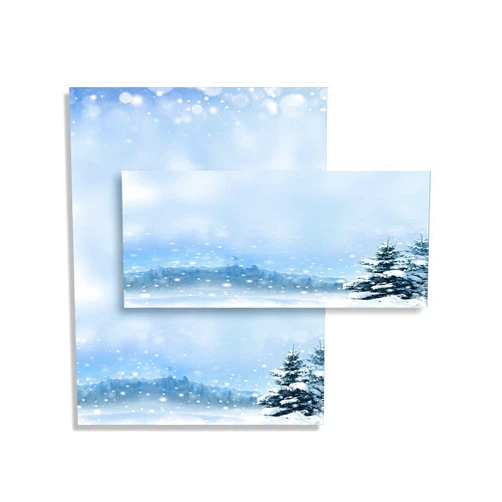 Desktop Publishing Supplies Beautiful Winter Letterhead & Envelopes - 40 Sets