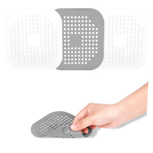 Xylopee Drain Hair Catcher Shower Drain Cover Strainer,3 Pack 5.7-inch TPR Drain Hair Catcher Flat Silicone Stopper with Suction Cups, for Tub,Bathroom,Kitchen,Bathtub (White) (XY)