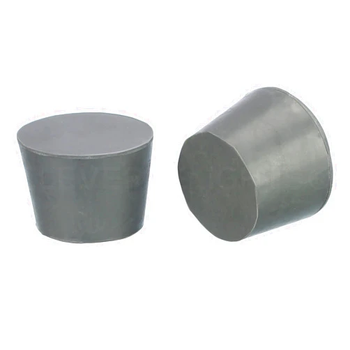 CleverDelights Rubber Stoppers — Size 7 — 10 Pack — 30mm x 37mm x 25mm Long — Gray Solid Rubber Plug #7