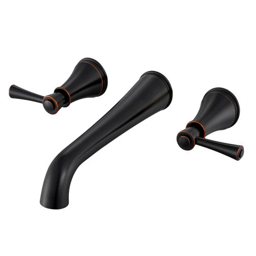 SITGES High Flow Oil Rubbed Bronze Wall Mount Bathtub Faucet with Two Level Handles,Extra-long 10.5