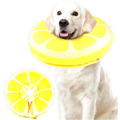 SuplutuX Inflatable Dog Cone, Protective Inflatable Collar for Medium Dogs,Soft Adjustable Pet Cone Alternative After Surgery for Wound Healing and Prevent from Biting or Scratching,M(8