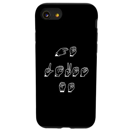 ASL Sign Language Design For Lovely Deaf People iPhone SE (2020) / 7 / 8 He Loves Me as ASL Sign Language ASL American Sign Language Case