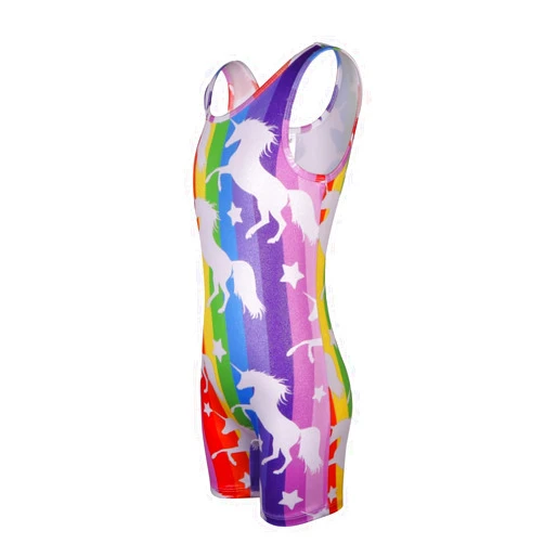 LUOUSE 2 Packs Gymnastics Leotards For Girls With Shorts Unicorn Mermaid Leopard Rainbow Kids Dance Unitards Biketards