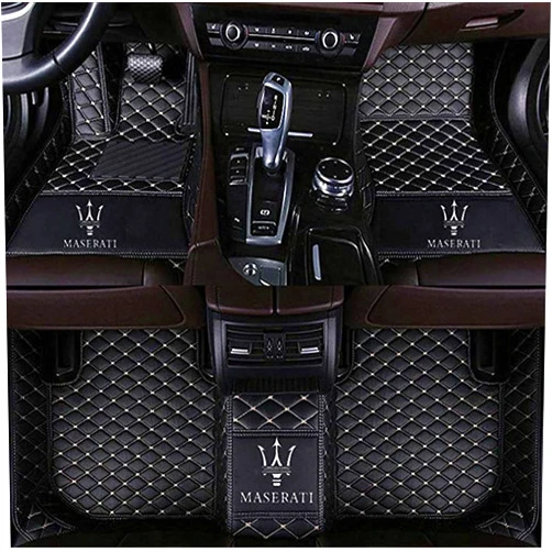 YUEXUANUS Fit for Maserati Gran Turismo Quattroporte Ghibli Levante 2007-2019 All Weather Car-Styling Custom Luxury Leather Waterproof Floor Mats Logo
