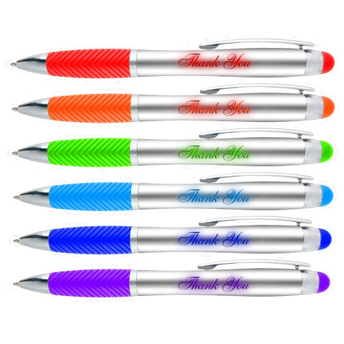 SyPen Thank You Gift Pen for Boss Coworker Wife Husband Dad Mom, 3 in1 Stylus+ Ballpoint Pen+LED Light Up Light-Compatible with Most Touch Screen Devices, Multicolor 7 Pack