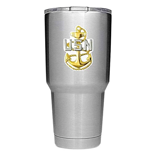 DHDM Designs Navy E7 CPO Chief Petty Officer Collar 3-Inch Rank 2-Pack Premium Quality Vinyl Decal Tumbler Stickers | Stickers ONLY Cup NOT Included | Laminated with UV Protective Laminate | PD3144