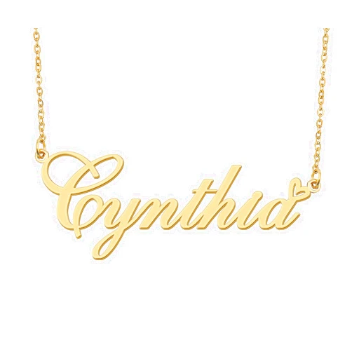 Aoloshow Personalized Heart Name Necklace Gold Custom Any Names Stainless Steel Jewelry for Womens Graduation