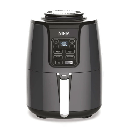 Ninja Air Fryer, Roast, Bake, Air Fry, Roast, Broil, Reheats, & Dehydrates, 4-in-1, Fries, Frozen Food, Veggies, and Juicy Meat, Less Oil, Easy Meals, Healthy Meals, Compact, 4 QT, Grey, AF101