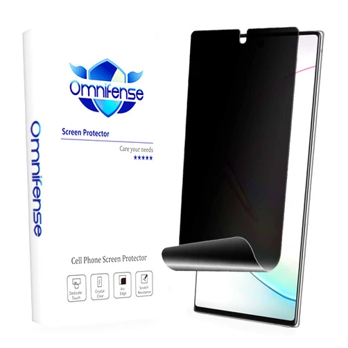 Omnifense Galaxy Note 10 Privacy Screen Protector, [6.3 Inch Display] Case Friendly Soft Film In-Screen Unlock Supported, 2-Way Privacy (NOT Tempered Glass) for Samsung Galaxy Note10, 2-Pack