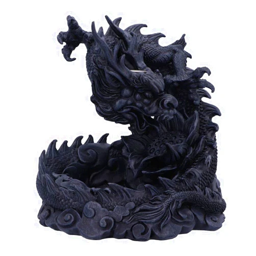 Nemesis Now Heilong Dragon Backflow Incense Burner, Black, 17.5cm