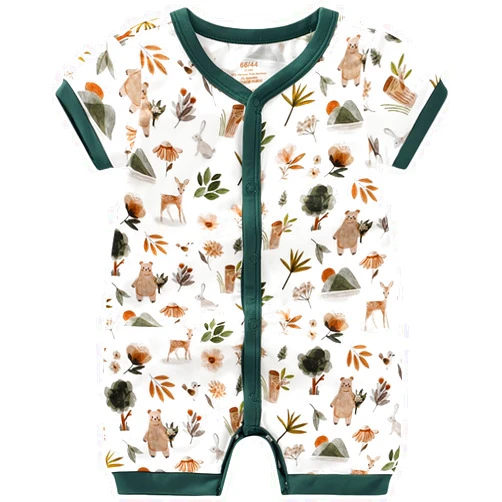 BINIDUCKLING Baby Summer Romper 95% Viscose Made from Bamboo, 5% Spandex Buttery Soft Snap Up Jumpsuits Newborn - 24 Months