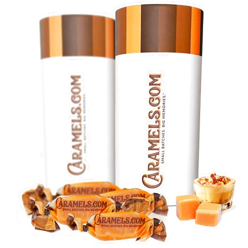 Goat Foods Caramels.com Caramel Gourmet Candy Duo Pack - Butter Rum and Butterscotch (Individually Wrapped)