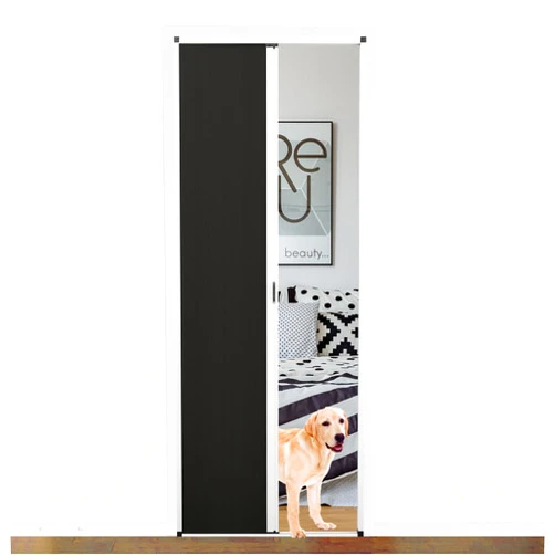 MaKefeile No-Drilling Interior Accordian Folding Bedrooms Door Closet Sliding Barn Panels Doors Hallways Room Divider, Customize, Black