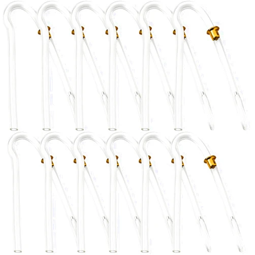 MEDca Hearing Aid Tubes - Size #13 Preformed BTE Earmold Tubing - (Pack of 12) 3.5 x 2mm with Gold Tube Lock Replacement Tube - Flexible Medium Wall Tubes Compatible with Most Hearing Aid Brands