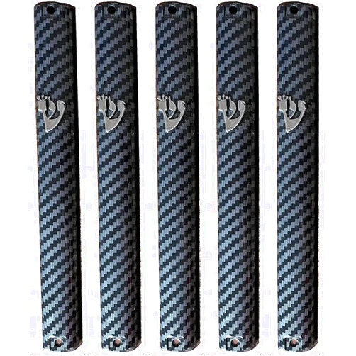 SUPER STAM PLASTIC BLACK MEZUZAH CASE Holder Silver shin Rectangle Shape Waterproof Rubber Cork lot of 5 (Carbon Fiber) (# 12 fits a 12 cm scroll)