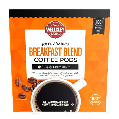 Wellsley Farms Breakfast Blend Coffee K-Cup Pods, 100 ct.