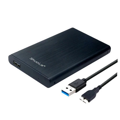 ShuoLe 2.5 inch External Hard Drive Enclosure, Tool-Free Aluminum Alloy USB 3.0 to SATA SSD HDD Enclosure for 7mm and 9.5mm, Laptop Computer Hard Drive Case Support UASP and Trim