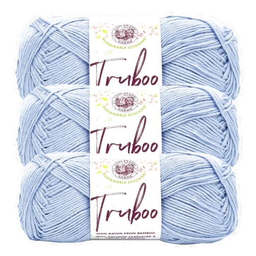 Lion Brand Yarn Truboo Yarn for Knitting and Crocheting, Breeze, 3 Pack