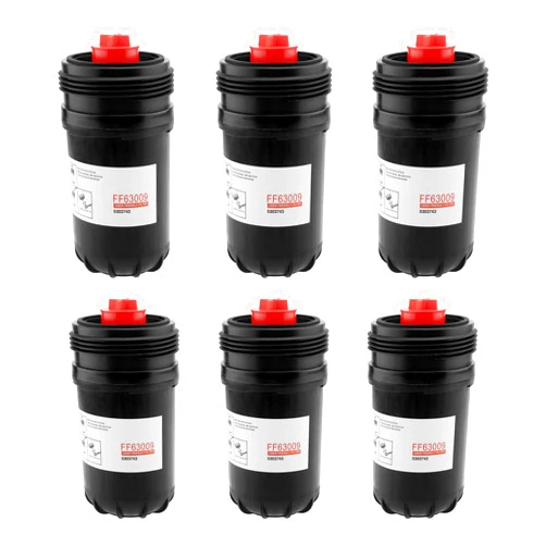 ATRACYPART FF63009 Fuel Filter, For Cummins B- & L- Series Diesel Engines, Fleetguard FF63054NN Water Separator 10 Micron, Compatible with Atlas Copco, Doosan, Hyundai, JCB, Wirtgen, and More 6-Pcs
