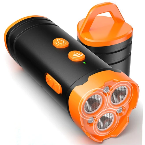Ruakinng Dog Bark Deterrent Devices, Professional Dog Training Tool, Anti Bark Device for Dogs, w/ 3X Sonic emitters 50ft Range for Dog Training, Alternative to bark Collar,Orange