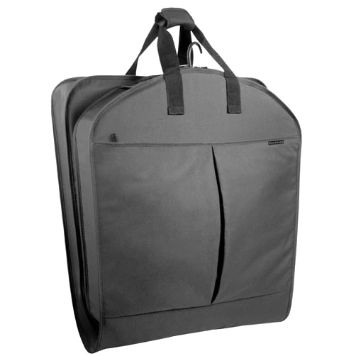 WallyBags® 52” Deluxe Travel Carry-On Garment Bag with Two Pockets, Perfect for Dresses, Suits, Men and Women, Black