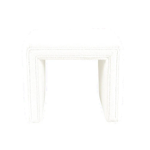 HomePop Modern Channel Tufted Ottoman Home Décor|Ottoman for Living Room & Bedroom - Cream Boucle