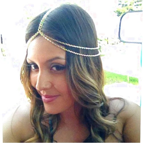 Haloty Wedding Head Chains Gypsy Layered Tassel Headbands Chain Head Jewelry Hair Pieces Headpiece Festival Porm Custume Headdress Bridal Hair Accessories for Women and Girls (Silver)