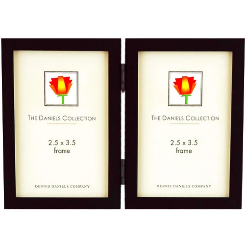 Dennis Daniels Designs The Original DANIELS W41 Square Corner GALLERY WOODS ebony-black stain hinged 2.50x3.50 double by Dennis Daniels - 2.5x3.5