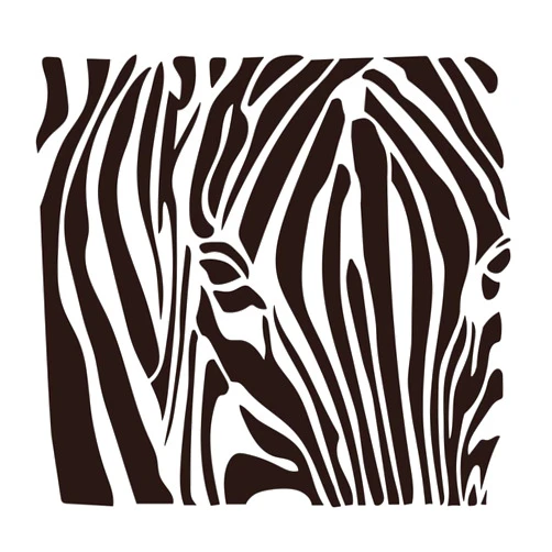 FINGERINSPIRE Zebra Print Painting Large Stencil 11.8x11.8
