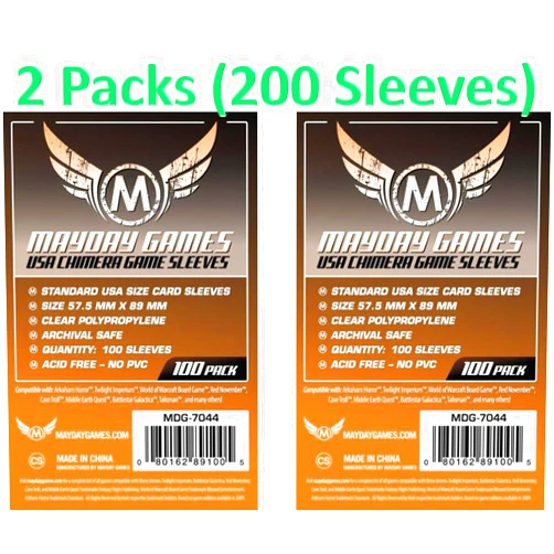 Mayday Games USA Chimera Game Sleeves 57.5 X 89 MM, 100 per pack, 2 pack