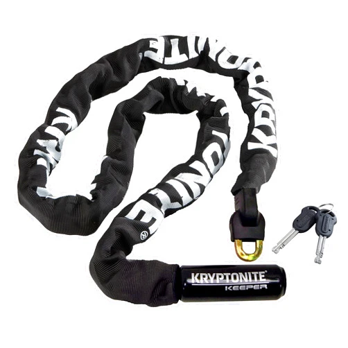 Kryptonite Keeper 712 Bike Chain Lock, 4 Feet Long Heavy Duty Anti-Theft Bicycle Chain Lock with Keys for Bike, Motorcycle, Scooter, Bicycle, Door, Gate, Fence,Black