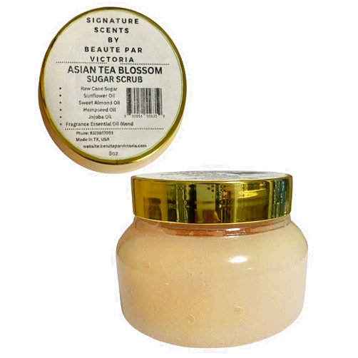 Signature Scents by Beaute Par Victoria Sugar Body Scrubs (Asian Tea Blossom), 8.00 Fl Oz (Pack of 1)