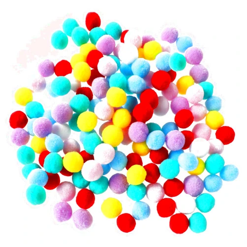 Oruola 100Pcs Pom Poms for Crafts,Multicolor Bulk Pom Poms,Soft and Fluffy Craft Pom Poms,Colored Pom Pom Balls,0.8 in Pom Poms for Kid DIY Art Creative Crafts Decorations,Cat's Favorite Toys