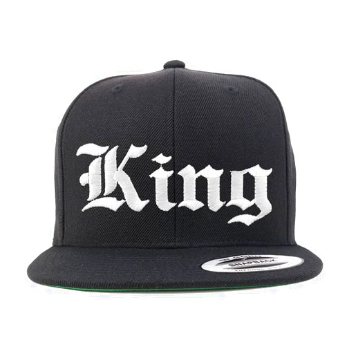 Trendy Apparel Shop King Old English Embroidered Flatbill Snapback