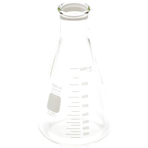 PYREX 1L Narrow Mouth Erlenmeyer Flasks with Heavy Duty Rim, Ea