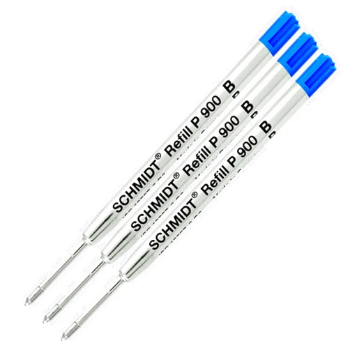 Lanier Pens Lanier Combo Pack - Pack of 3 - Schmidt P900 B Parker Style Ballpoint Refill Blue Ink Broad Tip