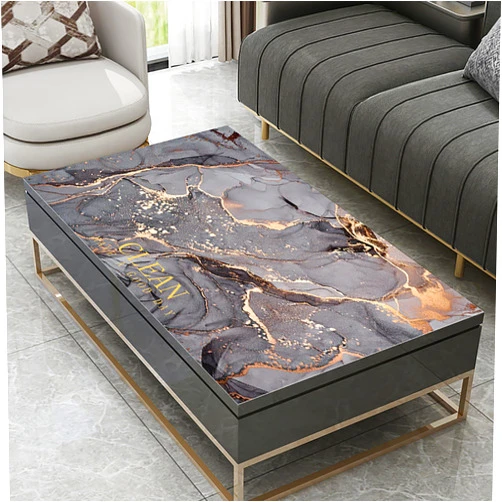SLDAGe Marble Textured Print Tablecloth,Wipe Clean Rectangular Tablecloth,Grey Waterproof Outdoor Table Cloth,Modern Abstract Leather Table Cloths for Christmas Halloween Decorative,24 x 47 inch