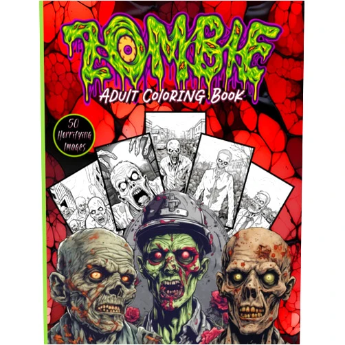 Rachel Jay Mac Zombie Adult Coloring Book: 50 unique and creepy pages of horrifying zombies for horror enthusiasts.