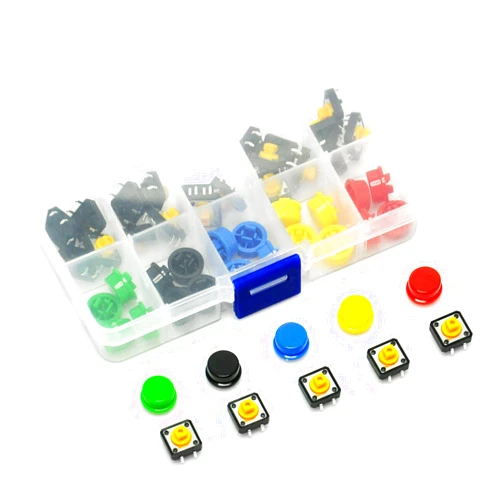 Gikfun 12x12x7.3 mm Tact Tactile Push Button Momentary SMD PCB Switch with Cap for Arduino (Pack of 25pcs) AE1027