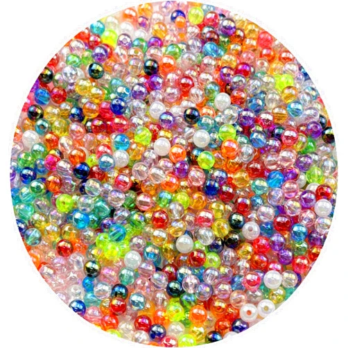 Pinhoollgo 1000pcs 6mm Acrylic Round Beads AB Colors Acrylic Beads Round Spacer Beads with Hole for DIY Bracelet Necklace Jewelry Making Supplies Handmade Craft(Mixed Colors)