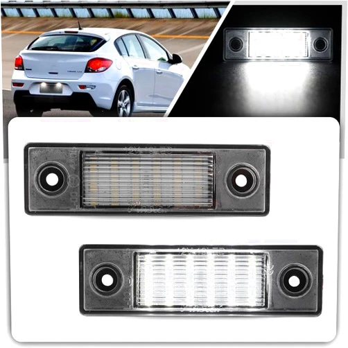 Nsautolighting LED License Plate Light Assembly for 2011-2015 Chevy Cruze 16-22 Spark Super Bright 6000K Xenon White 18-SMD Error Free Led Rear Tag Number Plate Light OEM Replacement 95270497
