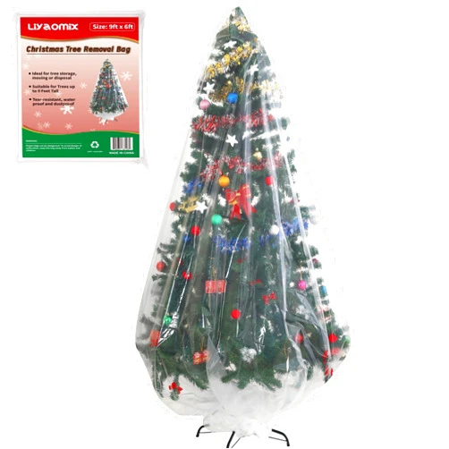 Liyaomix Christmas Tree Removal Bag, Clear 9ft x 6ft Christmas Tree Disposal Bag Waterproof for Upright Storage