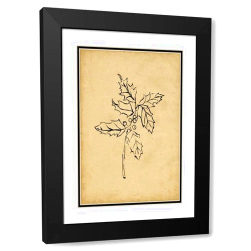 ArtDirect Holly Branch I 15x18 Black Modern Wood Framed with Double Matting Museum Art Print by Parker, Jennifer Paxton