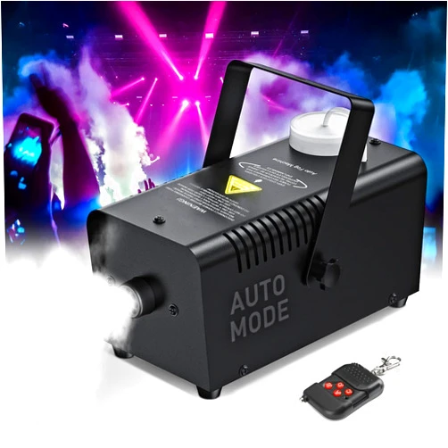 Fansteck Upgraded Fog Machine with Continuous Fog, Fansteck Halloween Smoke Machine Professional Time Control One Key to Get 30S 60S 80S 3 Modes Continuous Spray, Remote Control/Over Temperature Protection
