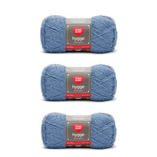 Red Heart Hygge Slate Blue Yarn - 3 Pack of 227g/8oz - Acrylic Nylon Blend - 5 Bulky - 212 Yards - Knitting/Crochet