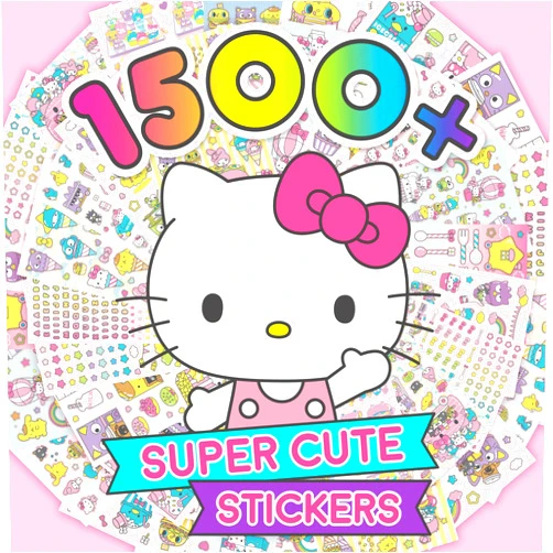 Horizon Group USA Sanrio Hello Kitty and Friends 1500+ Super Cute Kawaii Stickers, Hello Kitty Chococat My Melody Keroppi Badtz-Maru Pompompurin, Cute Gifts for Kids Teens Girls Adults
